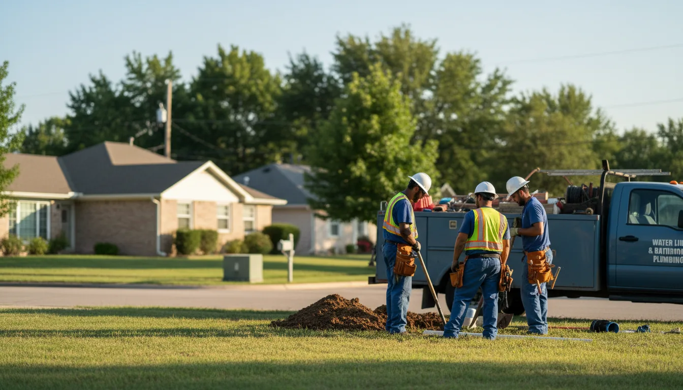 Residential water line and bathroom plumbing service in Hutto, TX